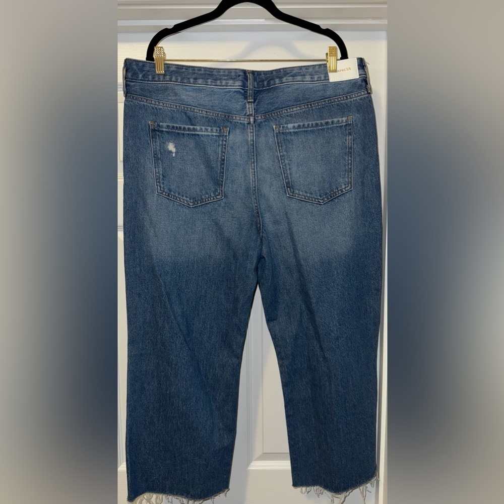 Express Blue Boyfriend Jeans Distressed Casual - Picture 3 of 5